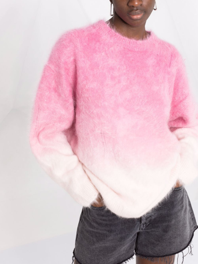 Shop R13 Gradient Textured Knitted Jumper In Pink