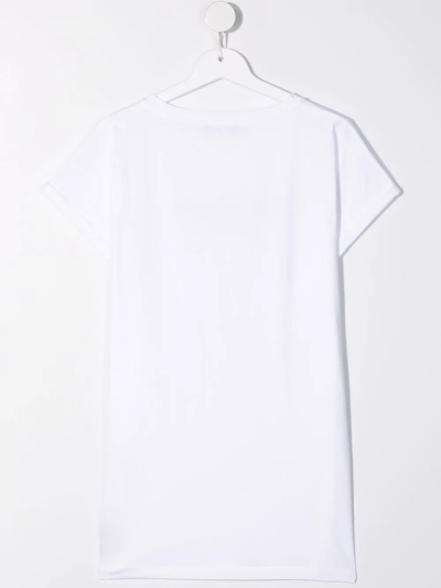 Shop Balmain Teen Classic Logo T-shirt In White