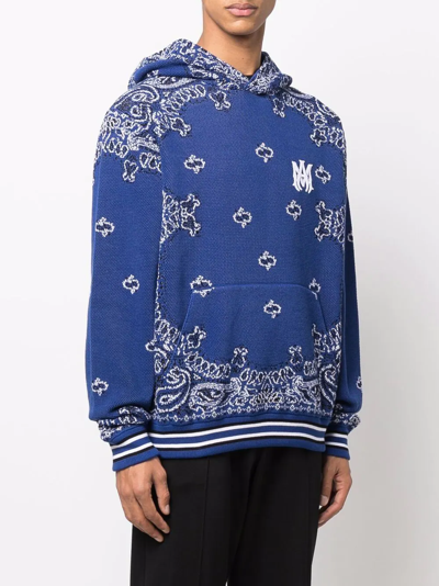 Shop Amiri Bandana-pattern Hoodie In Blue