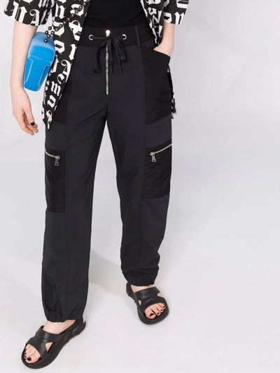Moncler Drawstring Zip Trousers In Black