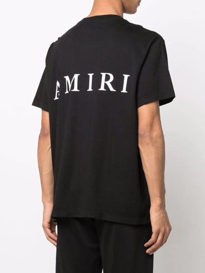 Amiri Jazz Wolf Black Crewneck T-shirt With Logo Lettering On The Front And Maxi Print On The Rear In Cott In Black