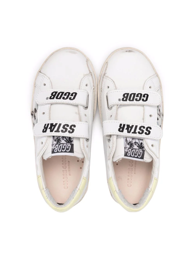 Shop Golden Goose Logo-print Touch-strap Sneakers In White