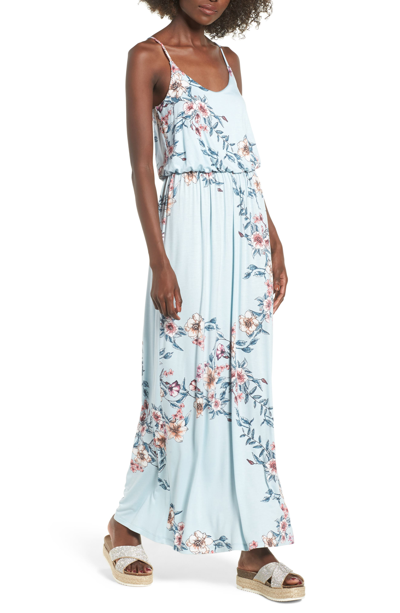 Shop Lush Knit Maxi Dress In Sky Rose