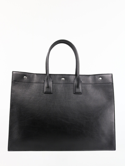 Shop Saint Laurent Rive Gauche Black Tote Bag