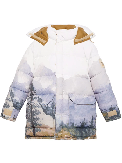 Gucci X The North Face Printed Down Jacket In Green Multi | ModeSens