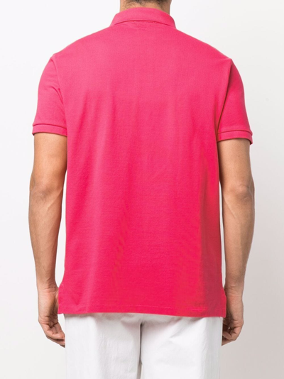 Shop Polo Ralph Lauren Piqué Embroidered Polo Shirt In Pink