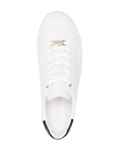 Shop Calvin Klein Vulc Lace-up Trainers In White