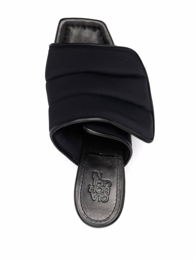 Shop Gia Borghini Padded Leather Mules In Black