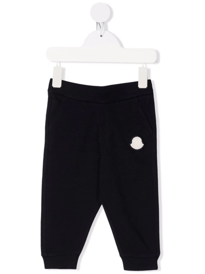 Moncler Logo-patch Tracksuit Bottom In Blue