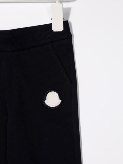 Moncler Logo-patch Tracksuit Bottom In Blue