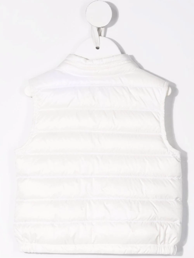 Shop Moncler Logo-patch Padded Gilet In White