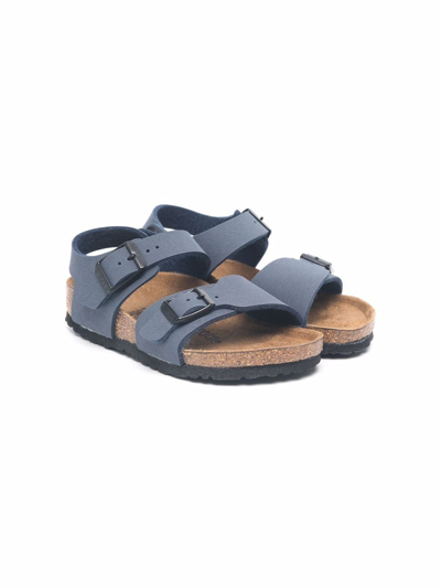 Birkenstock New York Leather Sandals In Blue