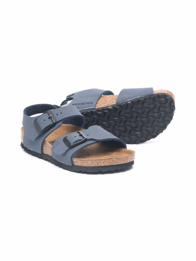 Birkenstock New York Leather Sandals In Blue