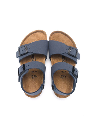 Birkenstock New York Leather Sandals In Blue
