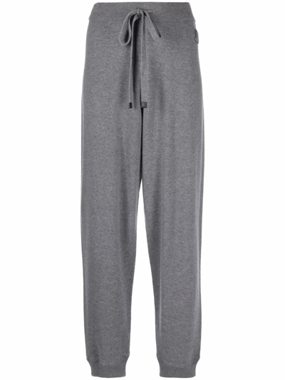 Shop Moncler Logo Patch Track Pants In Grey