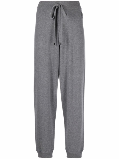 Moncler Cotton Blend Joggers With Lurex Thread In Grey