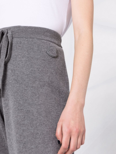 Moncler Cotton Blend Joggers With Lurex Thread In Grey