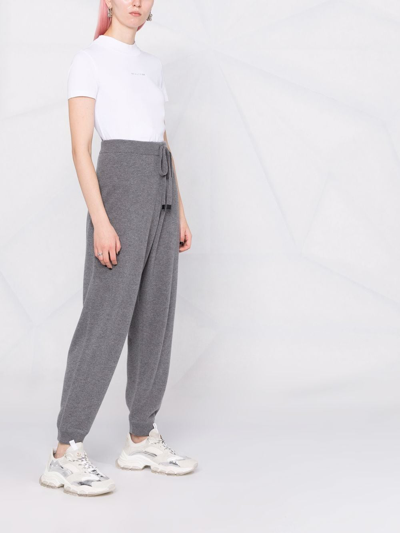 Moncler Cotton Blend Joggers With Lurex Thread In Grey
