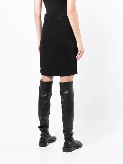 Shop Helmut Lang High-waisted Knitted Skirt In Black