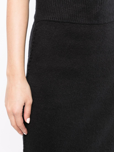 Shop Helmut Lang High-waisted Knitted Skirt In Black