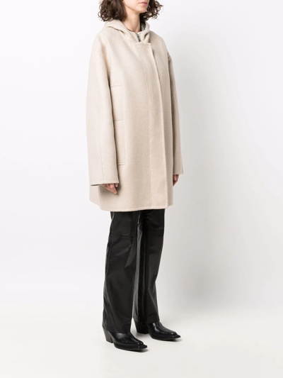 Shop Givenchy Double Face Duffle Coat In Neutrals