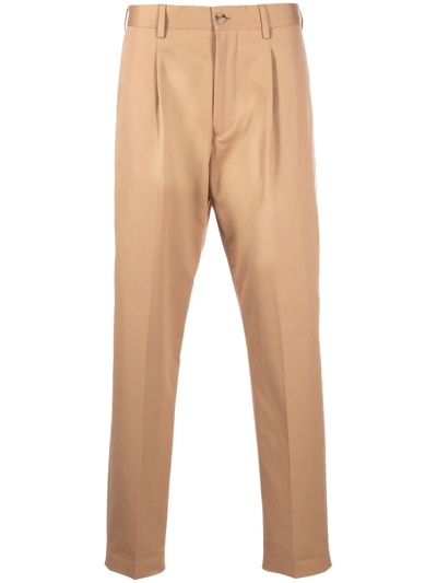 Shop Paul Smith Mid-rise Straight Trousers In Neutrals