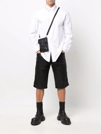 Shop Givenchy 4g Collar Cotton Shirt In White