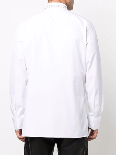 Shop Givenchy 4g Collar Cotton Shirt In White