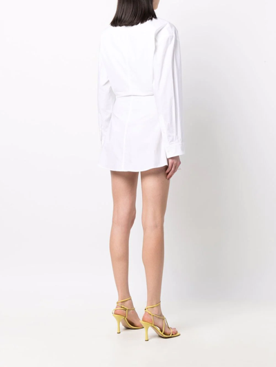 Shop Jacquemus La Robe Baunhilha Mini Shirt Dress In White