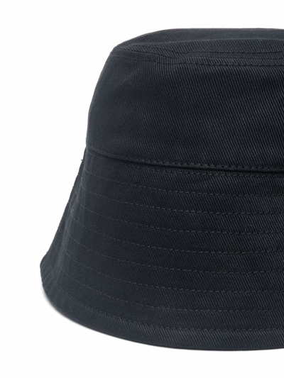 Patou Bucket Hat Cotton Curved Brim In Black