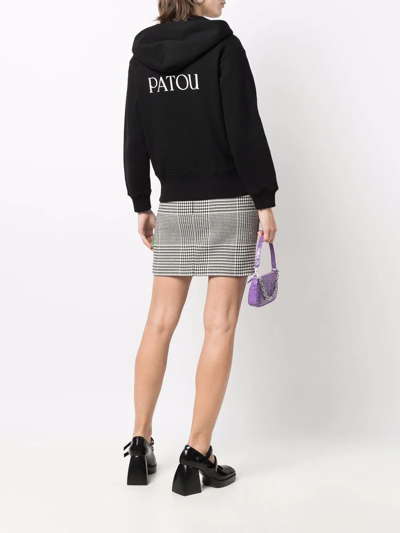 Shop Patou Logo-embroidered Zip-up Hoodie In Black