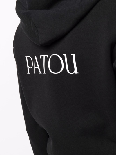Patou Drawstring Logo Hoodie In Black