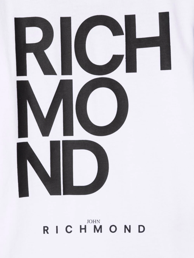 Shop John Richmond Junior Cotton Logo-print T-shirt In White