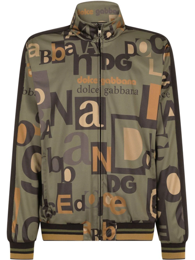 Shop Dolce & Gabbana Logo-print Track Jacket In Grün