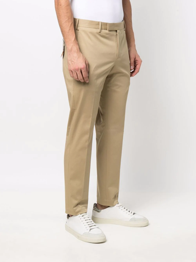Shop Pt01 Tailored Stretch-cotton Trousers In Nude