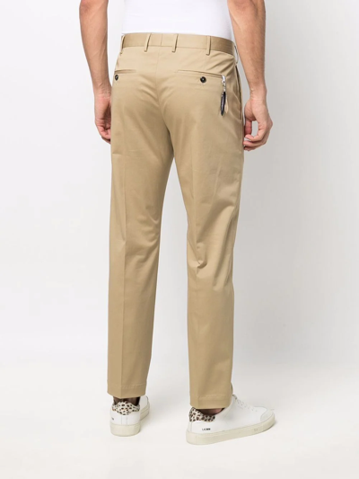 Shop Pt01 Tailored Stretch-cotton Trousers In Nude
