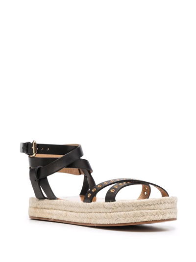 Isabel Marant Black Melyz Espadrille Sandals In Schwarz