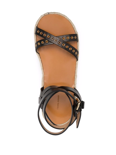Isabel Marant Black Melyz Espadrille Sandals In Schwarz