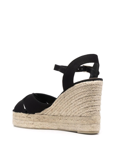 Shop Castaã±er Buckle-fastening Platform Espadrilles In Schwarz