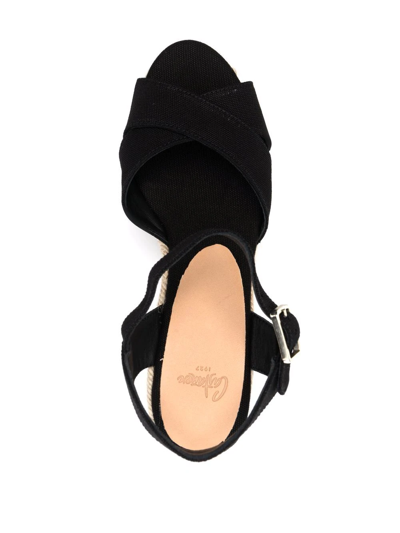 Shop Castaã±er Buckle-fastening Platform Espadrilles In Schwarz