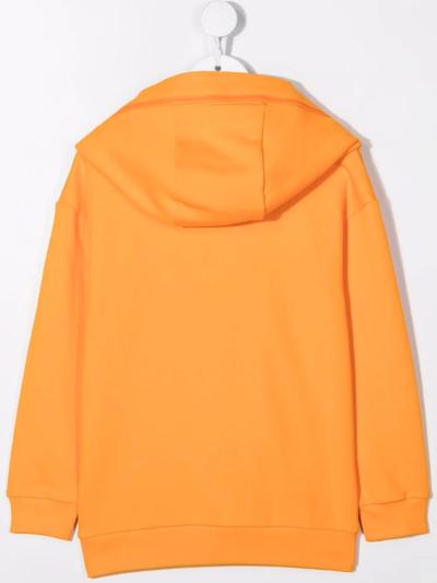 Shop Fendi Ff-logo Print Hoodie In Orange