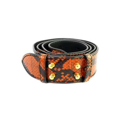 Burberry Burnt Amber Croco-embossed Leather Bag Strap In Burnt Amber