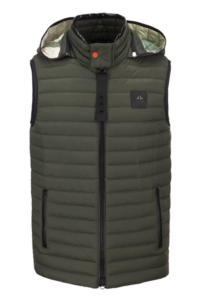 Shop Moose Knuckles Riggin Vest - Goose Down Waistcoat In Military Green