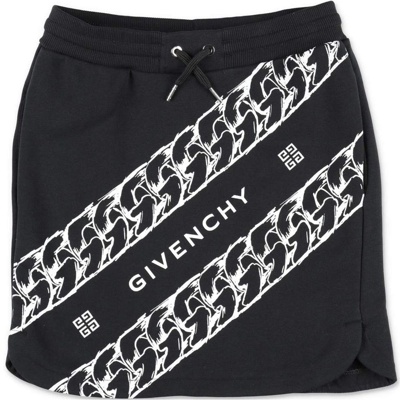 Shop Givenchy Girls Chain Print Skirt Black