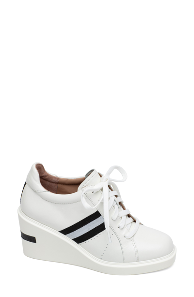 Linea Paolo Kandis Wedge Sneaker In Winter White Tumbled Leather ModeSens
