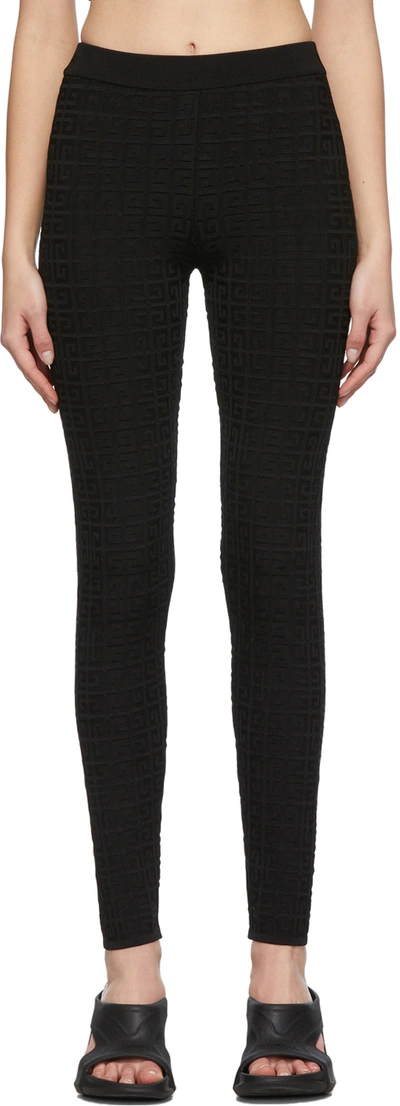 Shop Givenchy Black 4g Jacquard Leggings In 001 Black