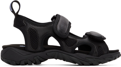 Shop Mcq By Alexander Mcqueen Black Faux-leather & Mesh Sandals In 1000 Black