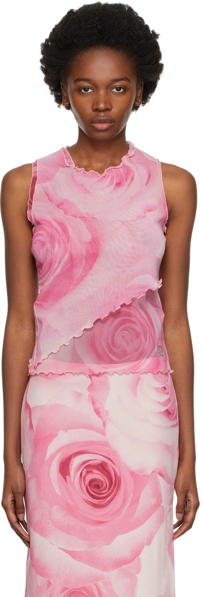 BLUMARINE PINK TULLE TANK TOP 