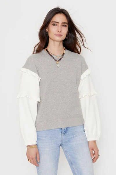 Shop Rebecca Minkoff Evelyn Sweatshirt In Heather Grey/white