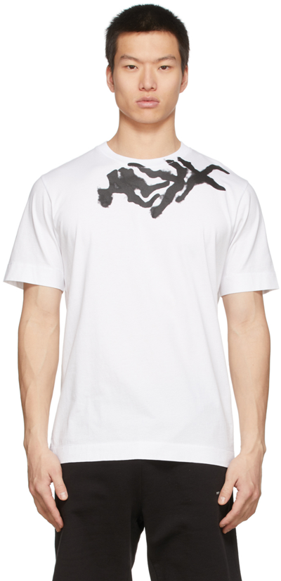 Shop Alyx Ssense Exclusive White Spray Logo T-shirt In White/blk
